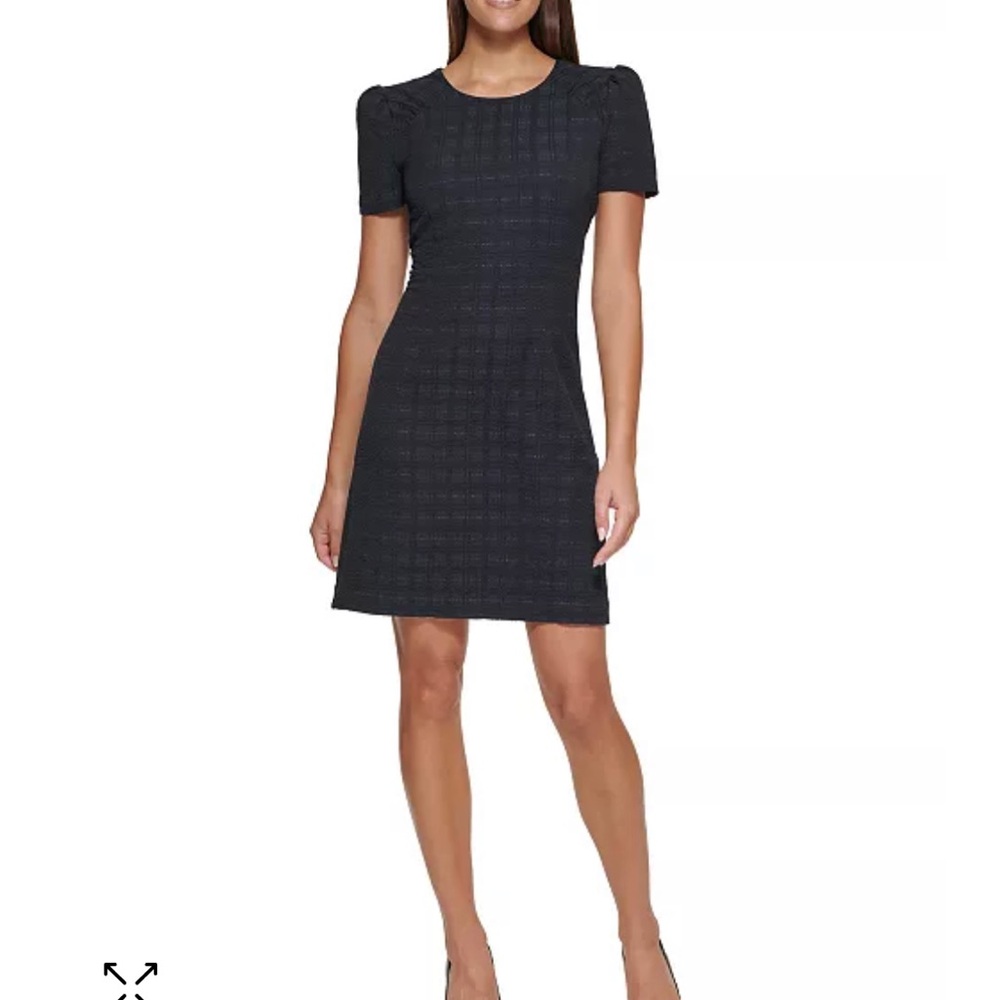 Tommy Hilfiger - Blue, Gold & Black Plaid Shift Dress - Size 10